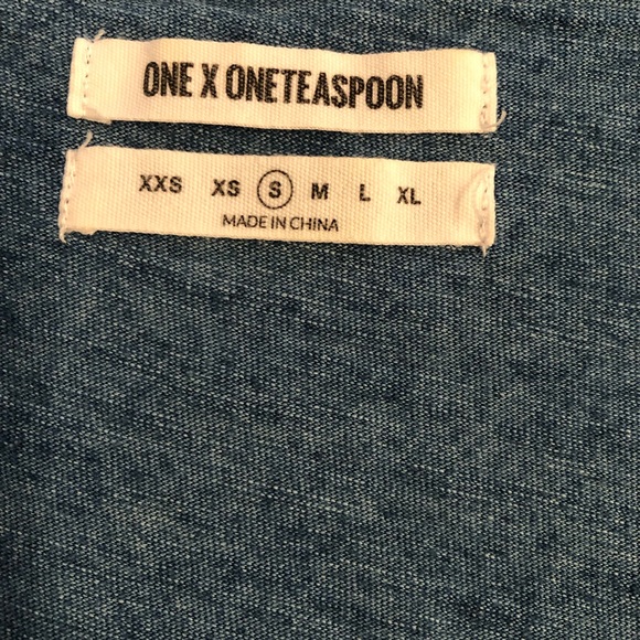 One X Oneteaspoon Blue Cotton Drifter Throwover Sleeveless Tank Midi Dress - Picture 8 of 10